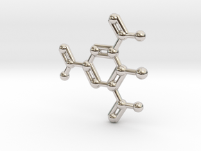 TNT Molecule Keychain Necklace in Platinum