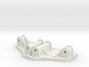 Tamiya Fox C Parts 1 & 2 Front Suspension Bulkhead in White Natural Versatile Plastic