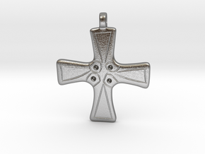 Cross pendant from Langley with Hardley in Natural Silver