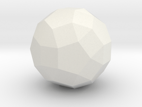 Rhombicosidodecahedron - 1 Inch in White Natural Versatile Plastic