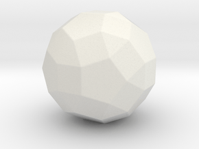Rhombicosidodecahedron - 1 Inch - Rounded V1 in White Natural Versatile Plastic