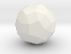 Rhombicosidodecahedron - 1 Inch - Rounded V2 in White Natural Versatile Plastic