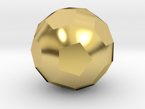 Rhombicosidodecahedron - 10mm in Polished Brass