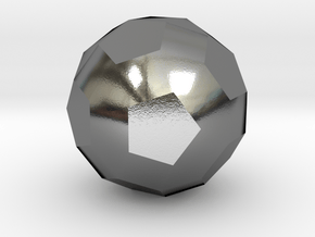 Rhombicosidodecahedron - 10mm in Polished Silver