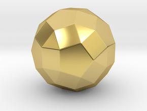 Rhombicosidodecahedron - 10mm - Rounded V1 in Polished Brass
