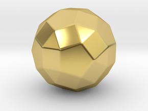 Rhombicosidodecahedron - 10mm - Rounded V2 in Polished Brass