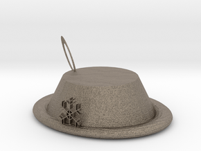Man's Hat in Matte Bronzed-Silver Steel: Medium