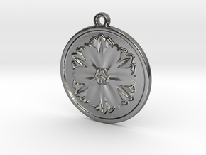 Flower pendant in Polished Silver