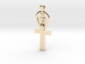 Ankh Djed Was Necklace in 14k Gold Plated Brass