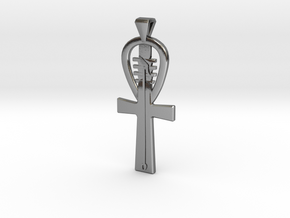 Ankh Djed Was Necklace in Polished Silver