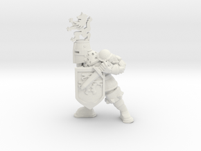 Knight with Dirk in White Natural Versatile Plastic
