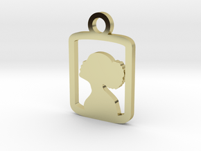 Lady in a box Charm in 18k Gold Plated Brass