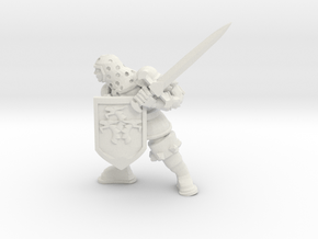Medieval Soldier in White Natural Versatile Plastic