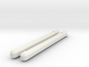 1/2500 Hutzel Class Nacelles Pair (long) in White Natural Versatile Plastic