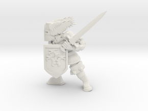 Winged Knight 3 in White Natural Versatile Plastic