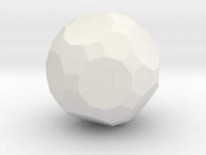 Truncated Icosidodecahedron - 1 Inch in White Natural Versatile Plastic