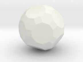 Truncated Icosidodecahedron - 1 Inch - Rounded V1 in White Natural Versatile Plastic