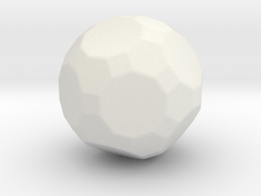 Truncated Icosidodecahedron - 1 Inch - Rounded V2 in White Natural Versatile Plastic