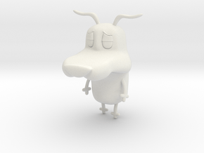 Courage the cowardly Dog Pose 5 in White Natural Versatile Plastic: Small