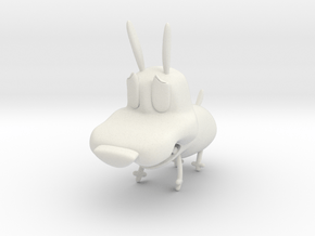 Courage the cowardly Dog Pose 7 in White Natural Versatile Plastic: Small
