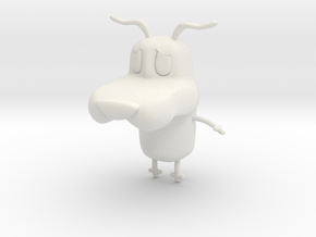 Courage the cowardly Dog Pose 1 in White Natural Versatile Plastic: Small