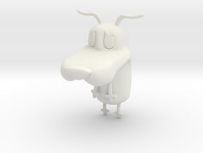 Courage the cowardly Dog Pose 2 in White Natural Versatile Plastic: Small