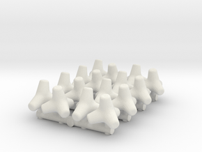 Concrete Tetrapod (x16) 1/100 in White Natural Versatile Plastic