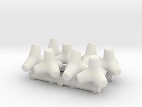 Concrete Tetrapod (x8) 1/87 in White Natural Versatile Plastic