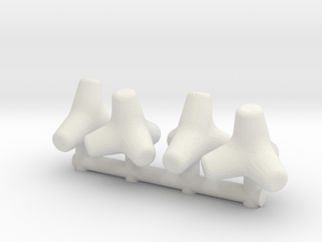 Concrete Tetrapod (x4) 1/64 in White Natural Versatile Plastic