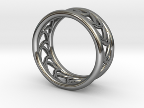 Elemental Waves Ring in Polished Silver: 2 / 41.5