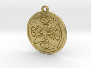 Abstract pendant in Natural Brass