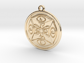 Abstract pendant in 14k Gold Plated Brass