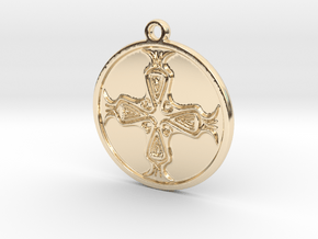 Abstract pendant in 14k Gold Plated Brass