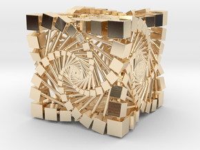 fractal spiral Box in 14k Gold Plated Brass
