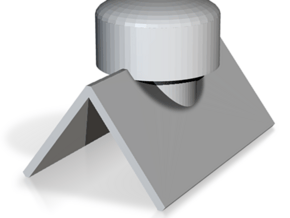 Vent Insert - birdhouse roof 75 degrees in White Natural Versatile Plastic