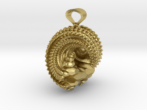 Kleinian Wave Fractal - Solid in Natural Brass