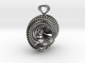 Kleinian Wave Fractal - Solid in Natural Silver