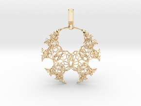 Kleinian Fractal wireframe v2 in 14K Yellow Gold