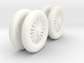 1/43 1920's Spoke Wheels in White Processed Versatile Plastic