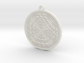 Abstract circle pendant in White Natural Versatile Plastic