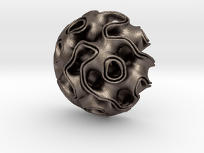 Gyroid_01 in Polished Bronzed-Silver Steel