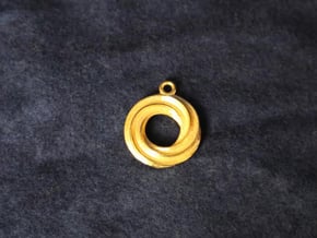 Triple Spiral Pendant in 14k Gold Plated Brass