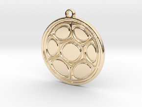 Abstract circle pendant in 14k Gold Plated Brass