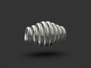 Large 925 Sterling Silver Spiral Pendant  in Polished Silver