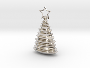 Holiday Tree Pendant in Rhodium Plated Brass