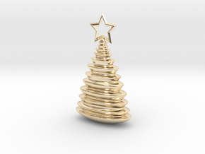 Holiday Tree Pendant in 14k Gold Plated Brass