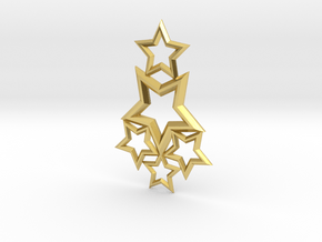 Stars Pendant in Polished Brass