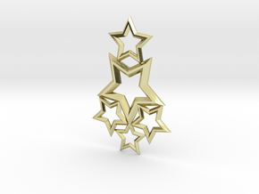 Stars Pendant in 18k Gold Plated Brass