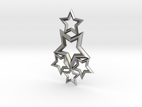 Stars Pendant in Polished Silver