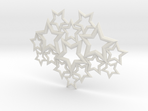 Stars Neckpiece in White Premium Versatile Plastic